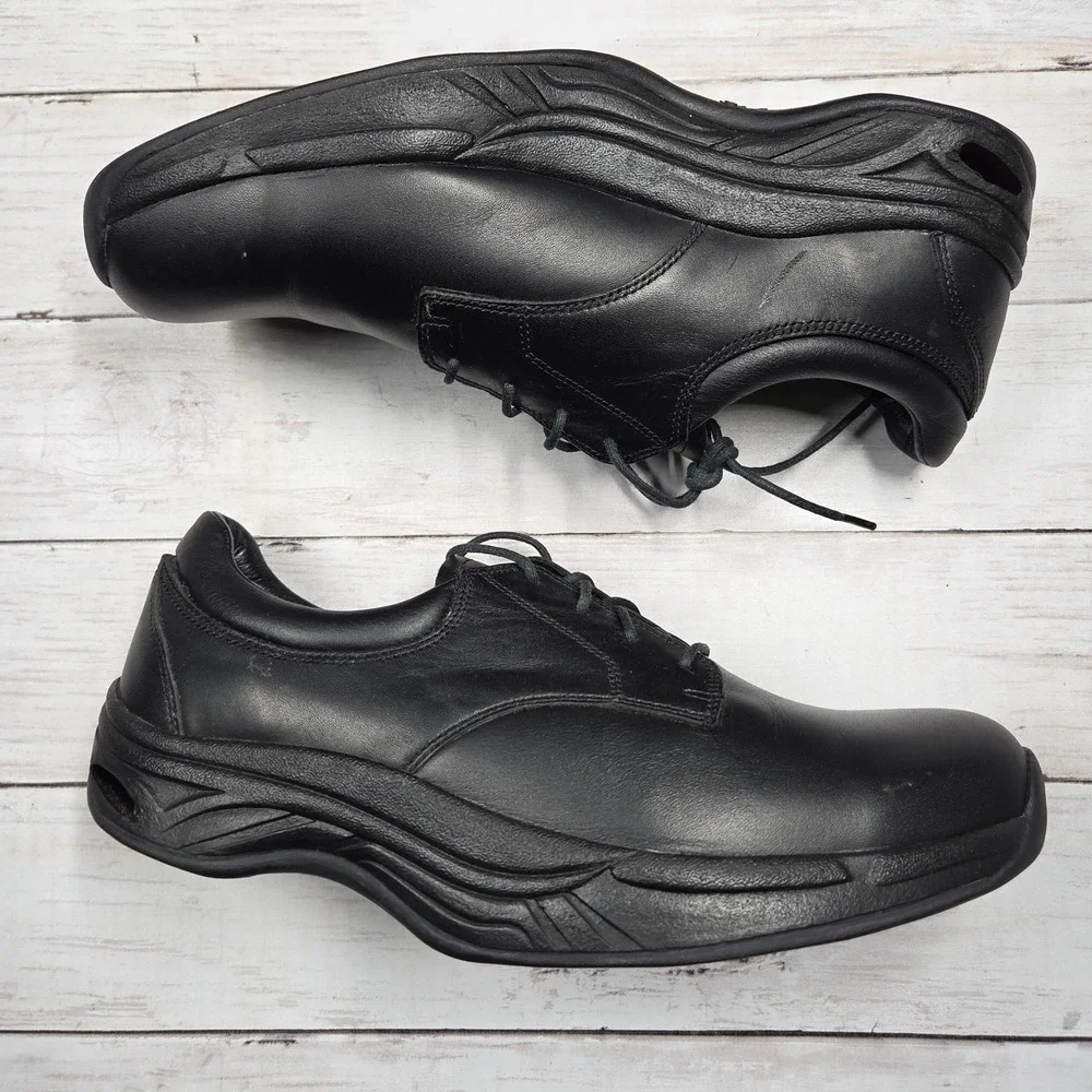Chung Shi SDH 0902 Walking Shoes Mens 10 Black Leather Non Original Insoles